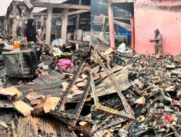 Kebakaran hebat hanguskan sejumlah lapak di Pasar Sentral Bombana Sulawesi Tenggara. Foto: Istimewa
