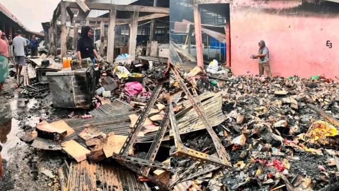 
 Kebakaran hebat hanguskan sejumlah lapak di Pasar Sentral Bombana Sulawesi Tenggara. Foto: Istimewa