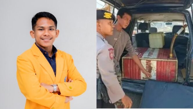
 Ketua BEM FH UHO, Saleh Salahudin (kiri) dan sebuah mobil  dengan tangki rakitan disita polisi di SPBU PT Silfianda Energy  di Jalan Abdul Kudus. Foto: Istimewa