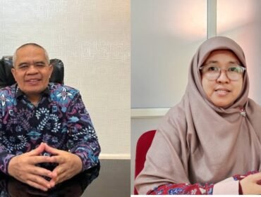 Rektor Universitas Muhammadiyah Kendari, Prof. Muhammad Nurdin (kiri) dan Sekretaris Panitia Penjaringan Calon rektor, Ulfah Attamimi. Foto: Istimewa/Penafaktual.com