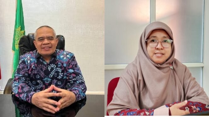 
 Rektor Universitas Muhammadiyah Kendari, Prof. Muhammad Nurdin (kiri) dan Sekretaris Panitia Penjaringan Calon rektor, Ulfah Attamimi. Foto: Istimewa/Penafaktual.com