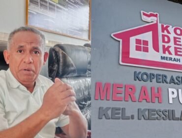 Ketua Komisi III DPRD Kota Kendari, La Ode Azhar (kiri) dan Gerai Koperasi Merah Putih di Kelurahan Kasilampe. Foto: Penafaktual.com